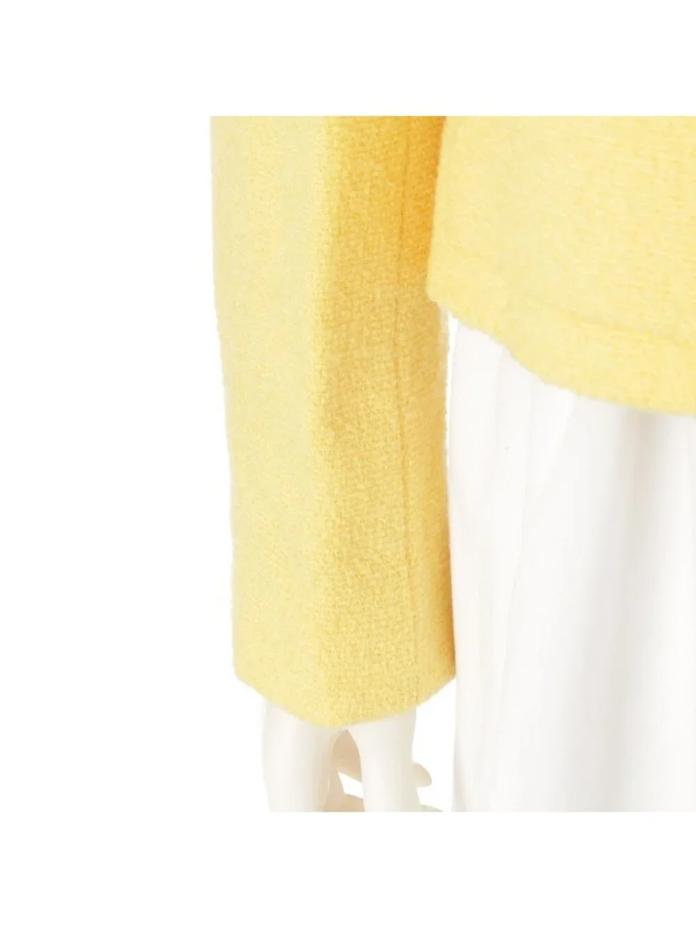 Chanel Wool Coco Button Tweed Tailored Jacket Yellow 38